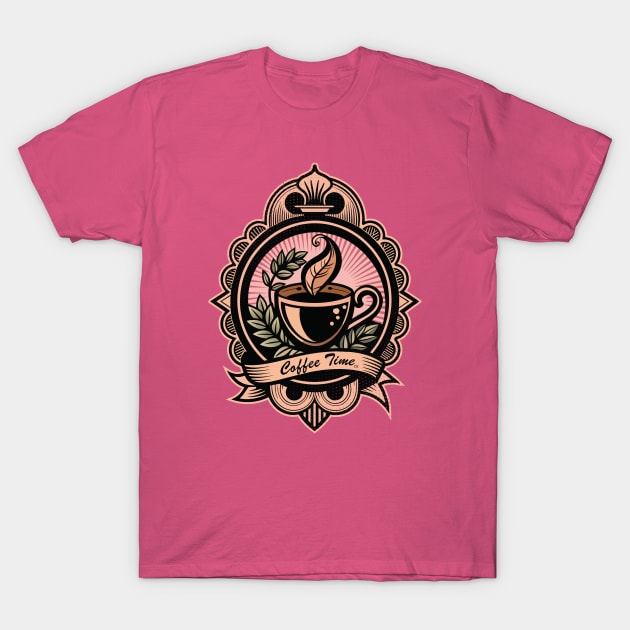 Vintage Coffee Time T-Shirt by Surrealcoin777